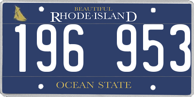 RI license plate 196953