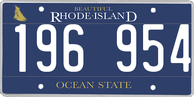 RI license plate 196954