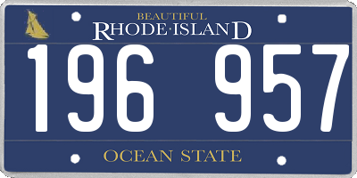 RI license plate 196957