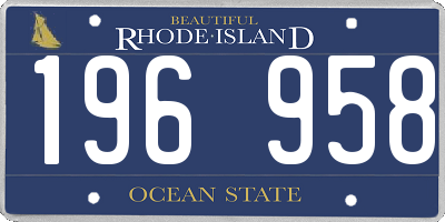 RI license plate 196958
