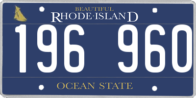 RI license plate 196960