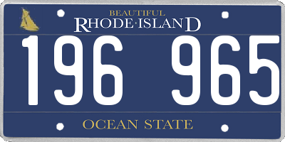 RI license plate 196965