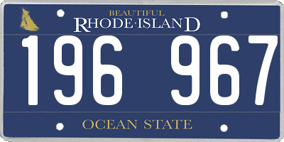 RI license plate 196967