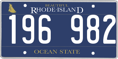 RI license plate 196982