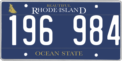 RI license plate 196984