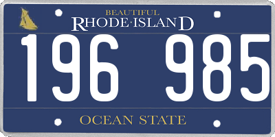 RI license plate 196985