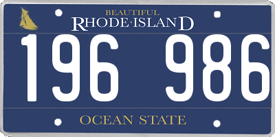 RI license plate 196986