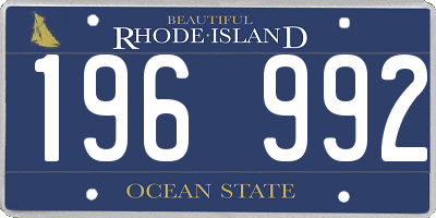 RI license plate 196992