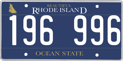 RI license plate 196996