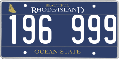 RI license plate 196999