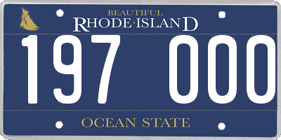 RI license plate 197000