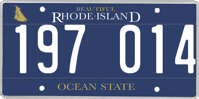 RI license plate 197014