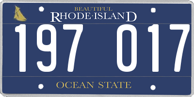 RI license plate 197017