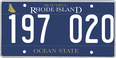 RI license plate 197020