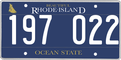 RI license plate 197022