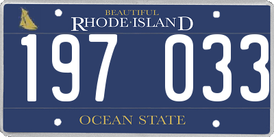 RI license plate 197033