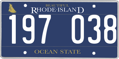RI license plate 197038