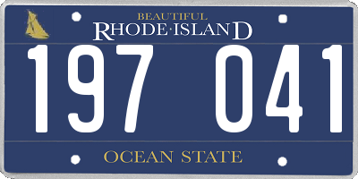 RI license plate 197041