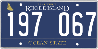 RI license plate 197067