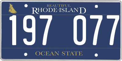 RI license plate 197077