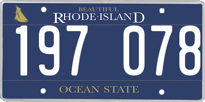 RI license plate 197078