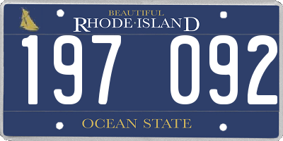 RI license plate 197092