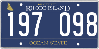RI license plate 197098