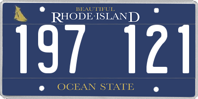 RI license plate 197121