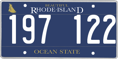 RI license plate 197122
