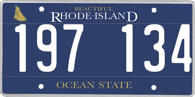 RI license plate 197134