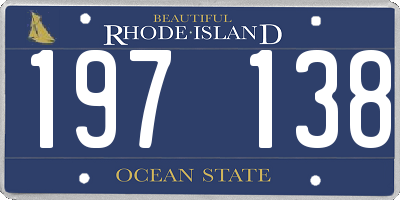 RI license plate 197138