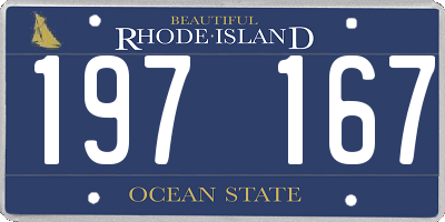 RI license plate 197167