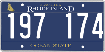 RI license plate 197174