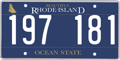 RI license plate 197181