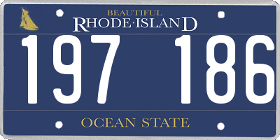 RI license plate 197186
