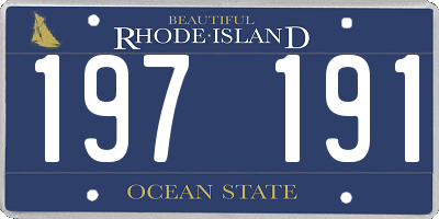 RI license plate 197191