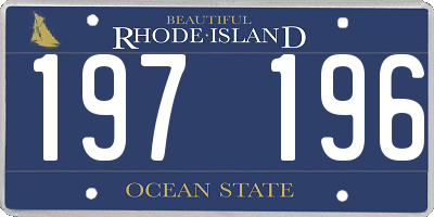 RI license plate 197196