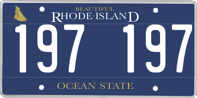 RI license plate 197197