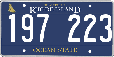 RI license plate 197223