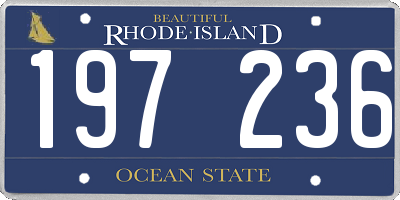 RI license plate 197236
