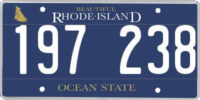 RI license plate 197238