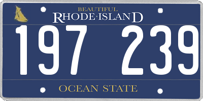 RI license plate 197239
