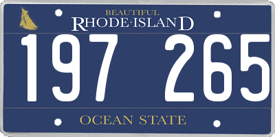 RI license plate 197265