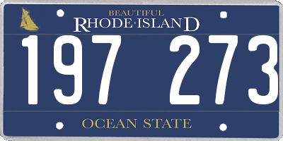 RI license plate 197273