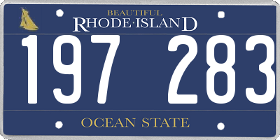 RI license plate 197283