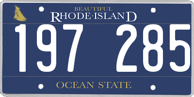 RI license plate 197285