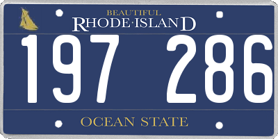 RI license plate 197286
