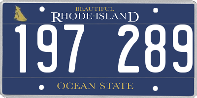 RI license plate 197289