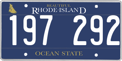 RI license plate 197292