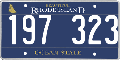 RI license plate 197323